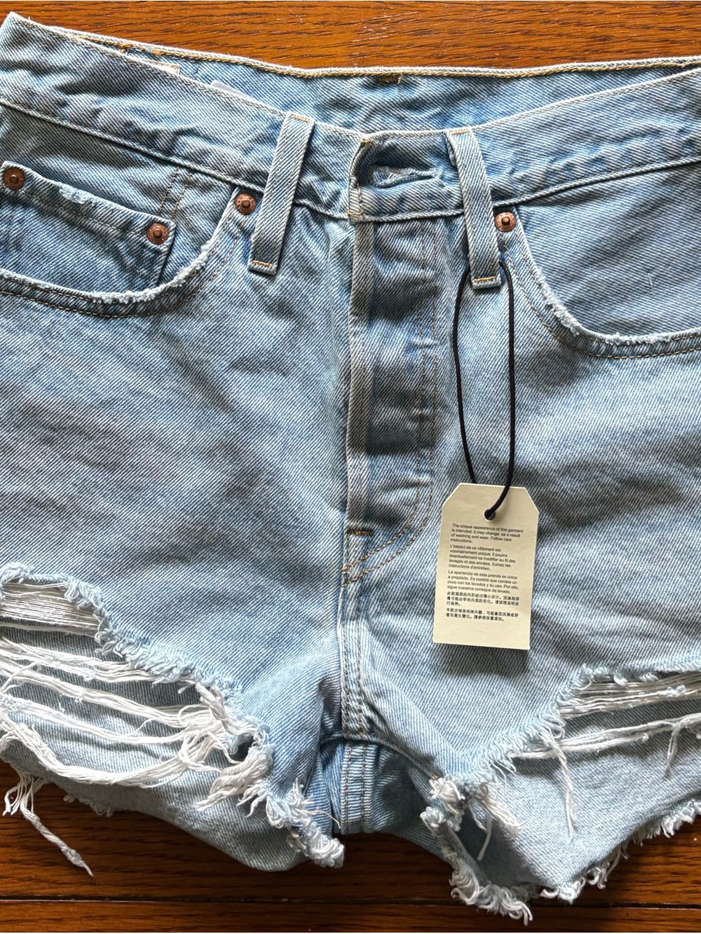 Levi's Blue Distressed Denim Women's Shorts